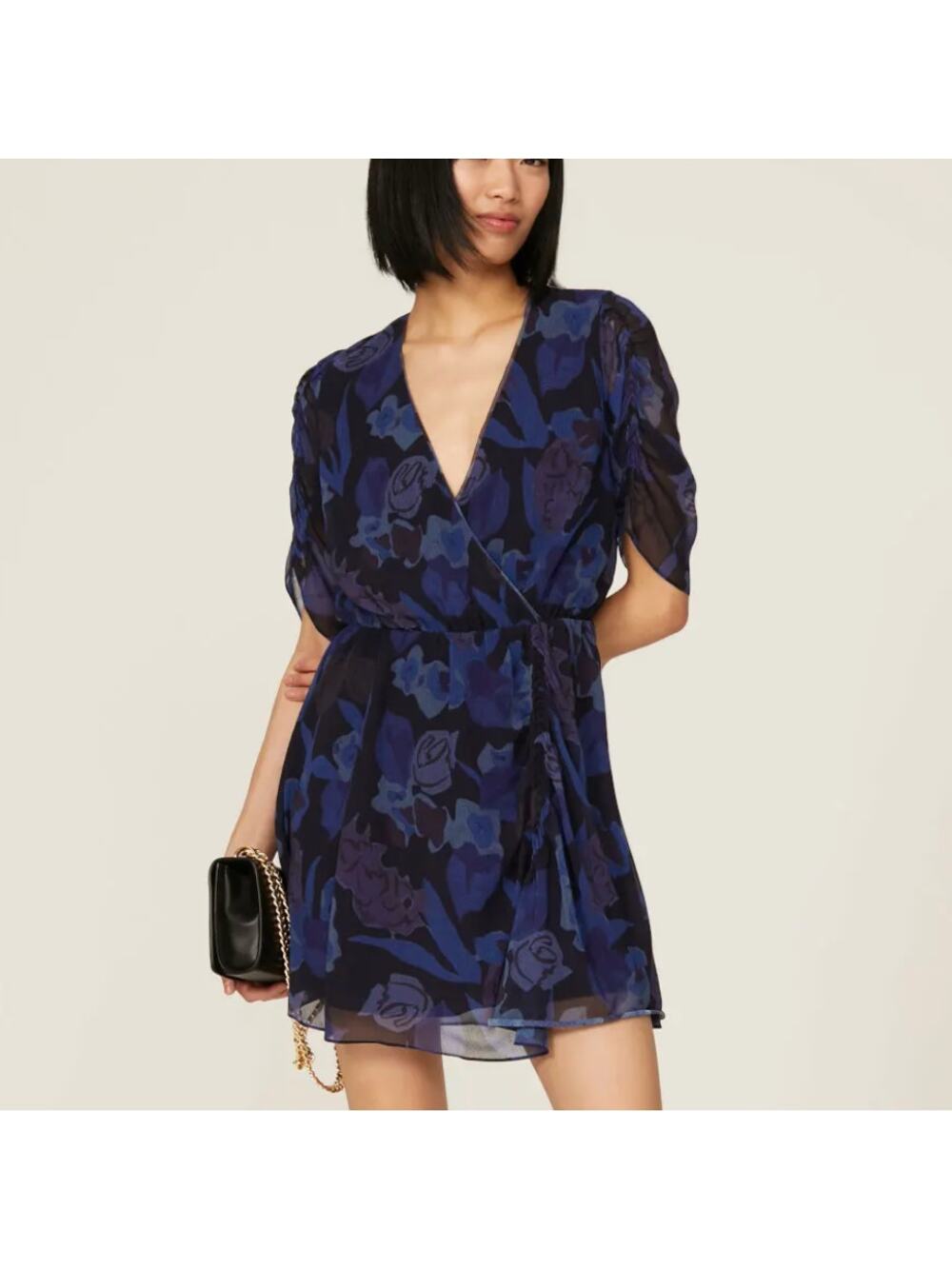 Ted Baker Blue Rose Mini Wrap Dress SIZE 0 Party Special Occasion Cocktail $300